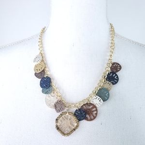 Multi Tone Coin Style Fashion Necklace